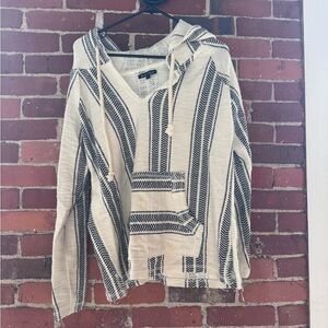 Ocean Drive Cream & Black Striped Knit Pullover